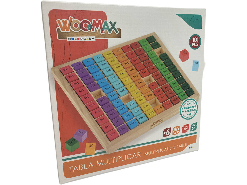 Tableau de multiplication en bois 101 pièces Colour Baby 49359