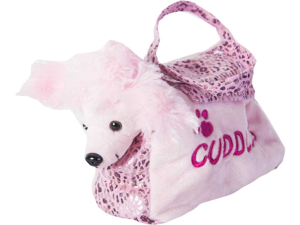 Plüschhund mit rosa Tasche