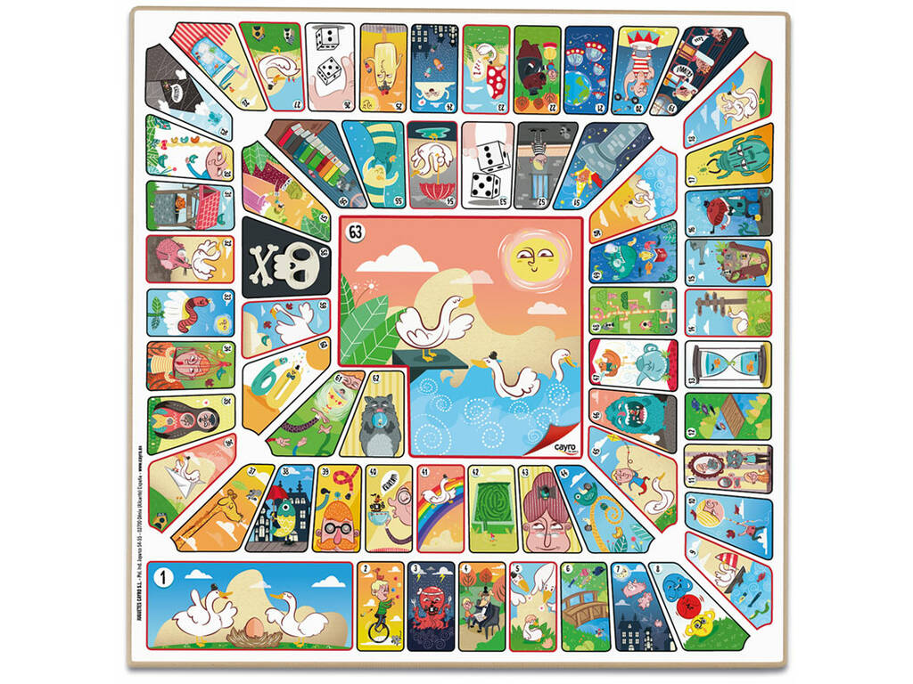 Parcheesi et jeu de l'oie pour 6 joueurs 40x40 cm