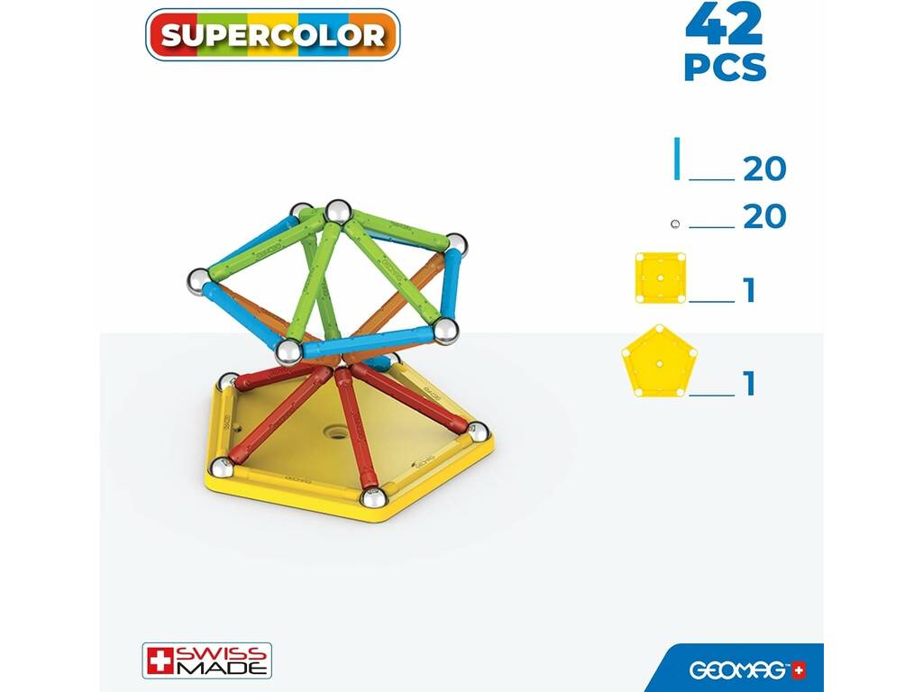 Geomag Supercolor con 42 pezzi Toy Partner 383