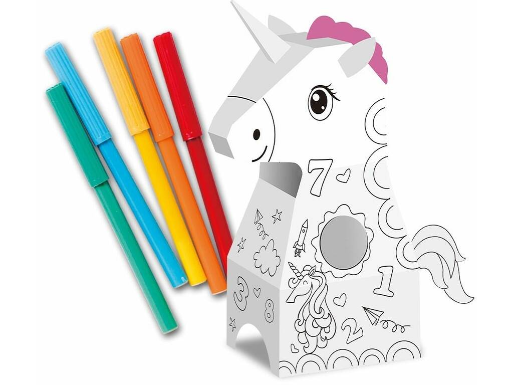 Set Dipingi il tuo unicorno 3D con 6 pennarelli
