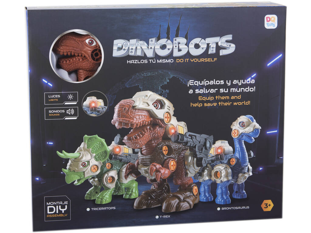 Dinobots Crie Seu Dinossauro Tiranossauro Com Luzes e Sons