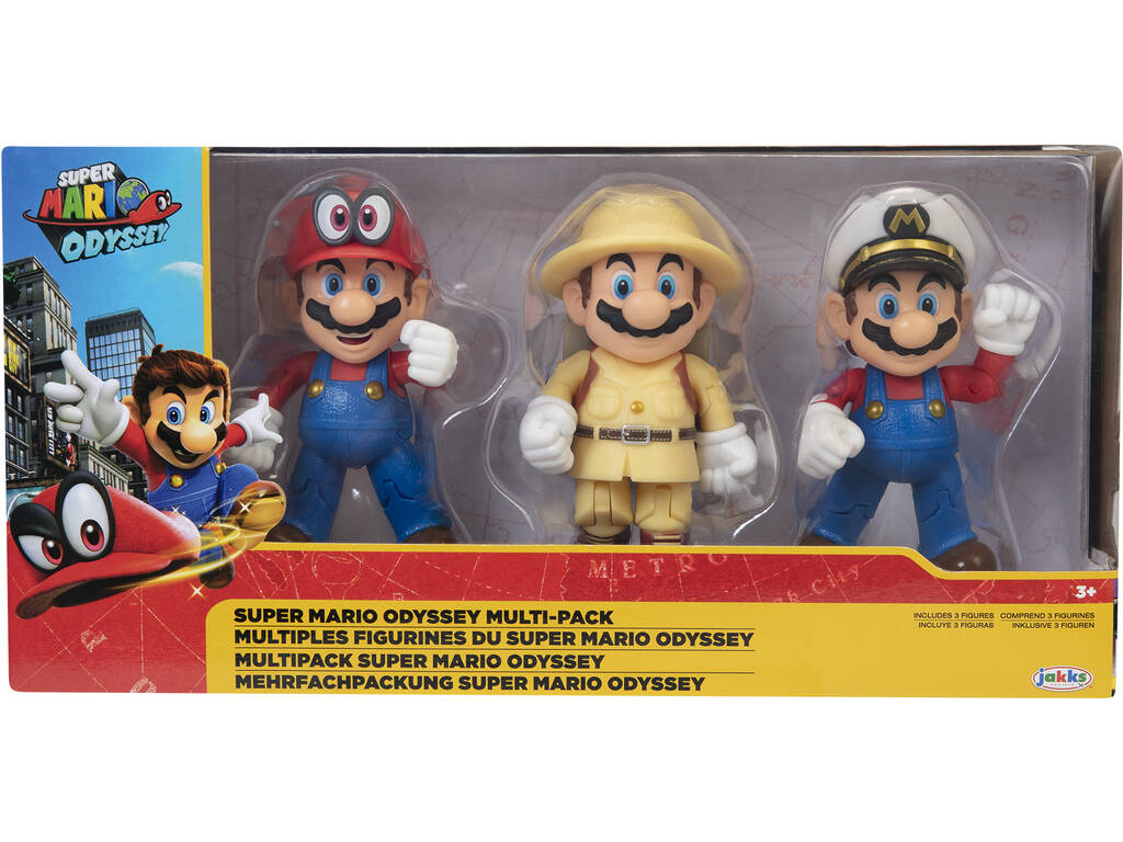 Super Mario Multipack 3 Figuren Super Mario Odyssey Jakks 406534