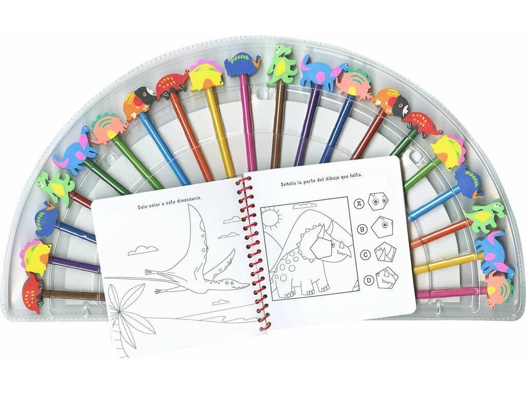 Crayons et gommes à colorier pour dinosaures de Susaeta S3289004