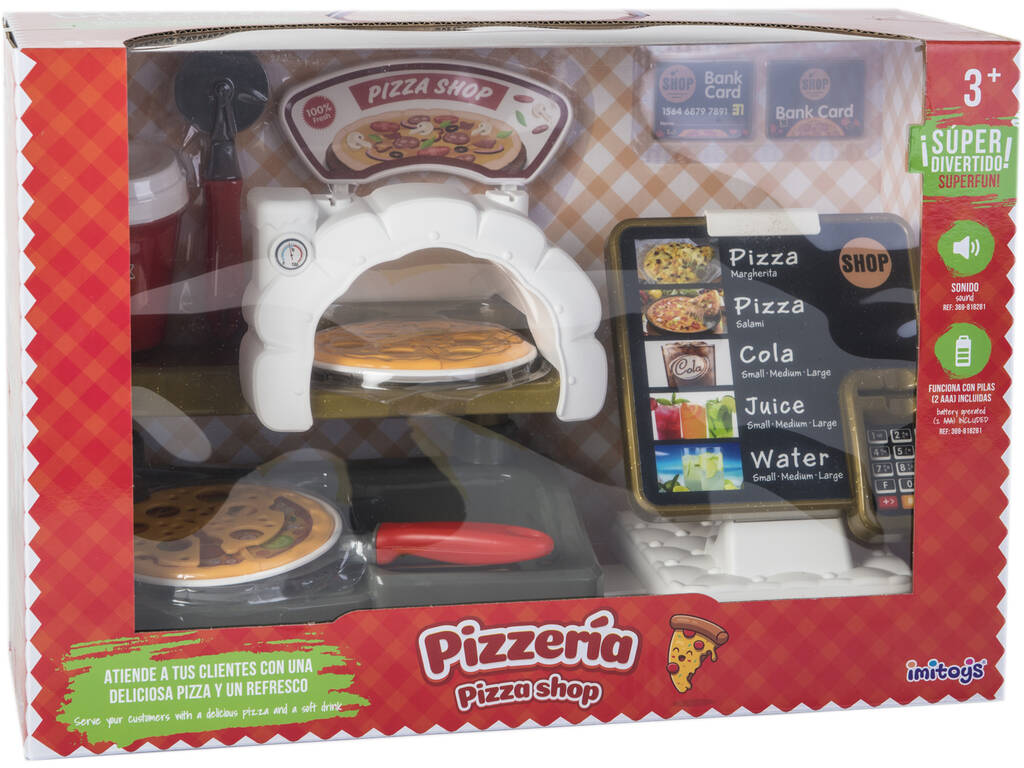 Pizzeria-, Ofen- und Kassen-Set mit Sound