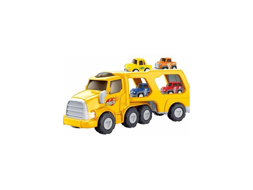 Camion Transporteur de Voitures avec 4 voitures d'enfants