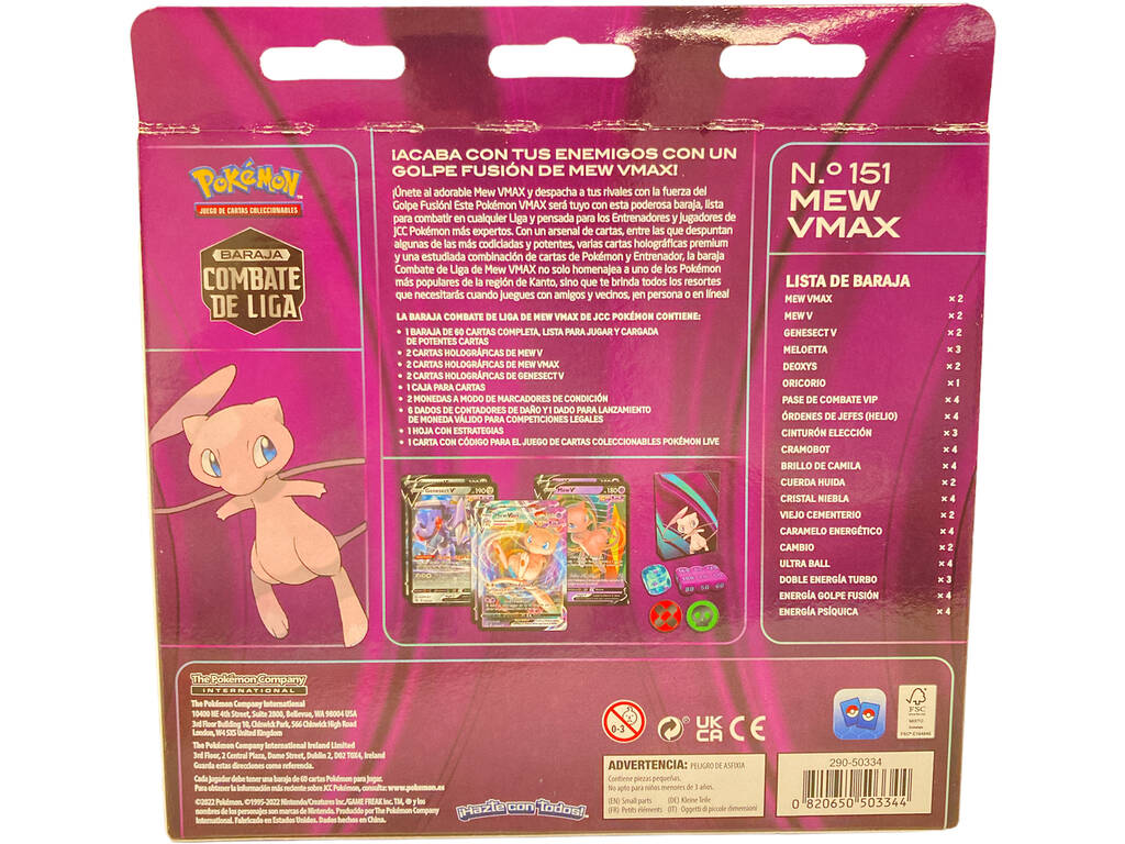 Pokémon TCG Baraja de Combate de Liga Mew VMax Bandai PC50334