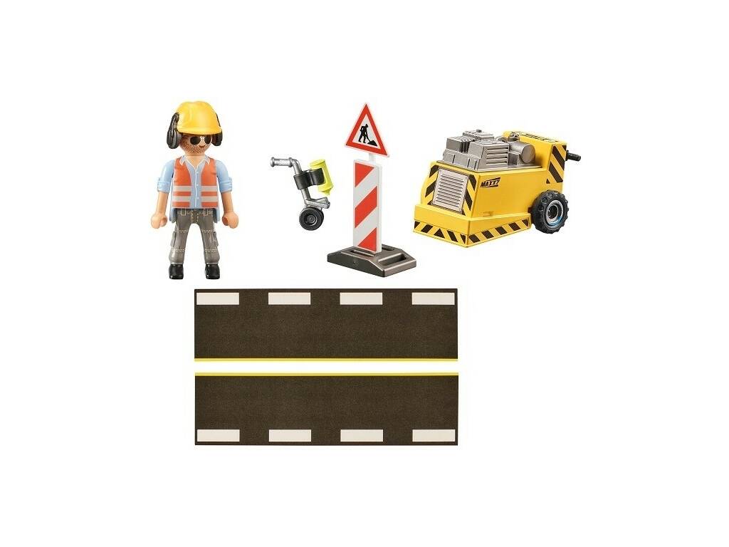 Playmobil City Action Trabajador de la Construcción con Cortador de Bordes 71185