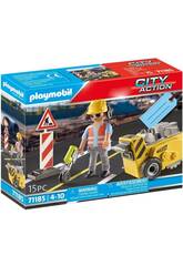Playmobil City Action Ouvrier du bâtiment avec coupe-bordure 71185