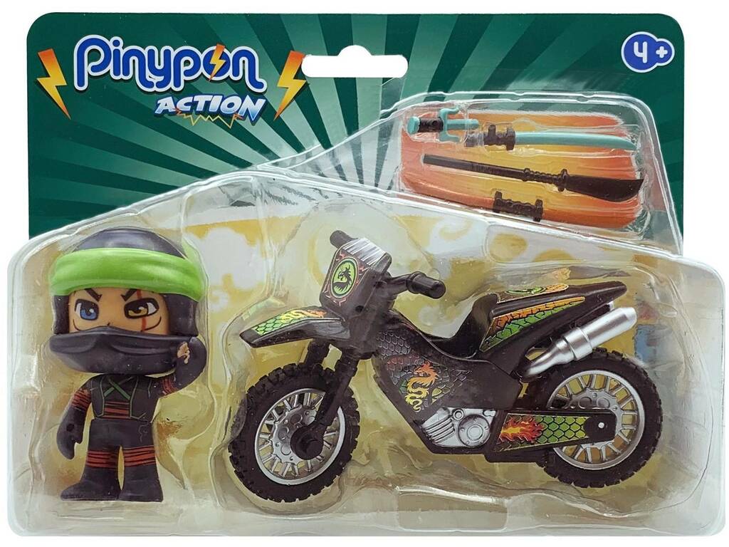 Pinypon Action Ninja avec Moto Famosa PNC25000