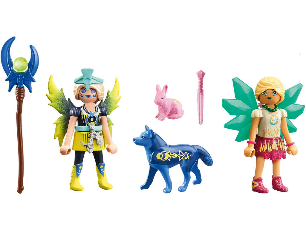 Playmobil Adventures Of Ayuma Cristal e Moon Fairy con Animali dell'anima 71236
