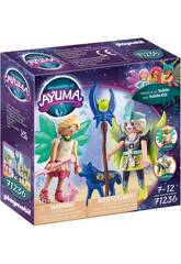 Playmobil Adventures Of Ayuma Crystal and Moon Fairy with Soul Animals 71236