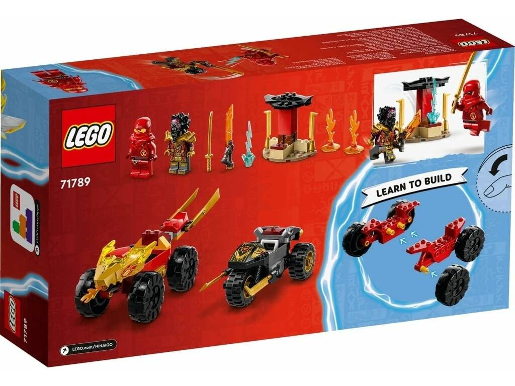 Lego Ninjago Batalha de Carro e Moto de Kai e Ras 71789