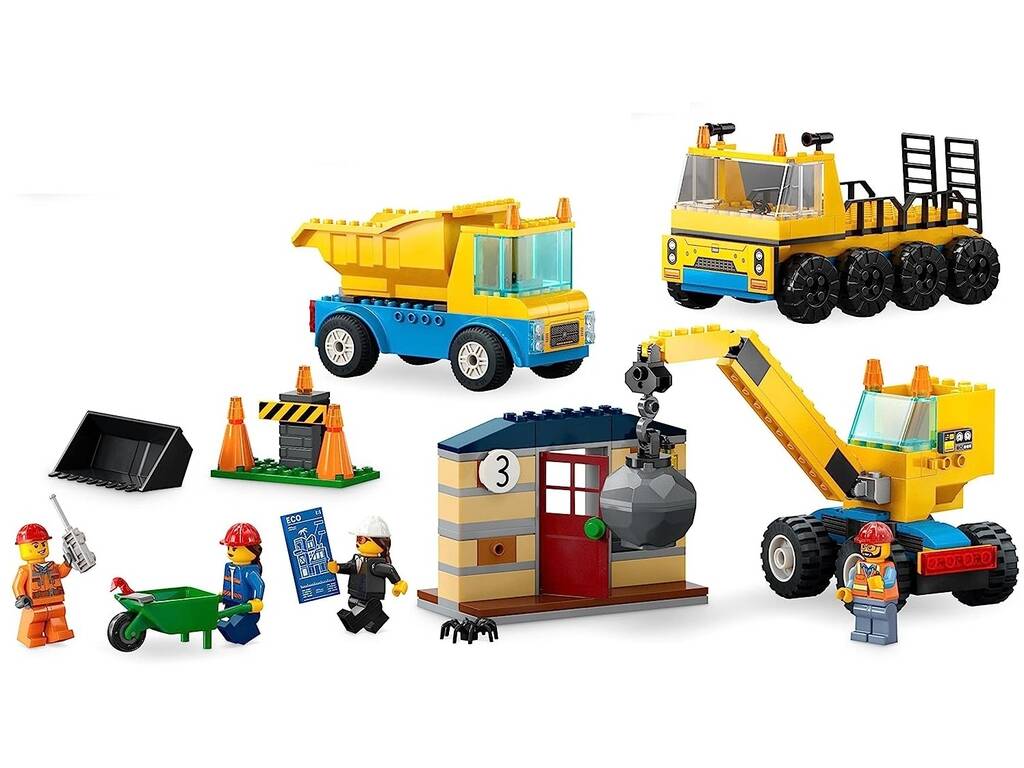 Lego City Caminhões de Estaleiro e Gruas de Esferas de Demolição 60391
