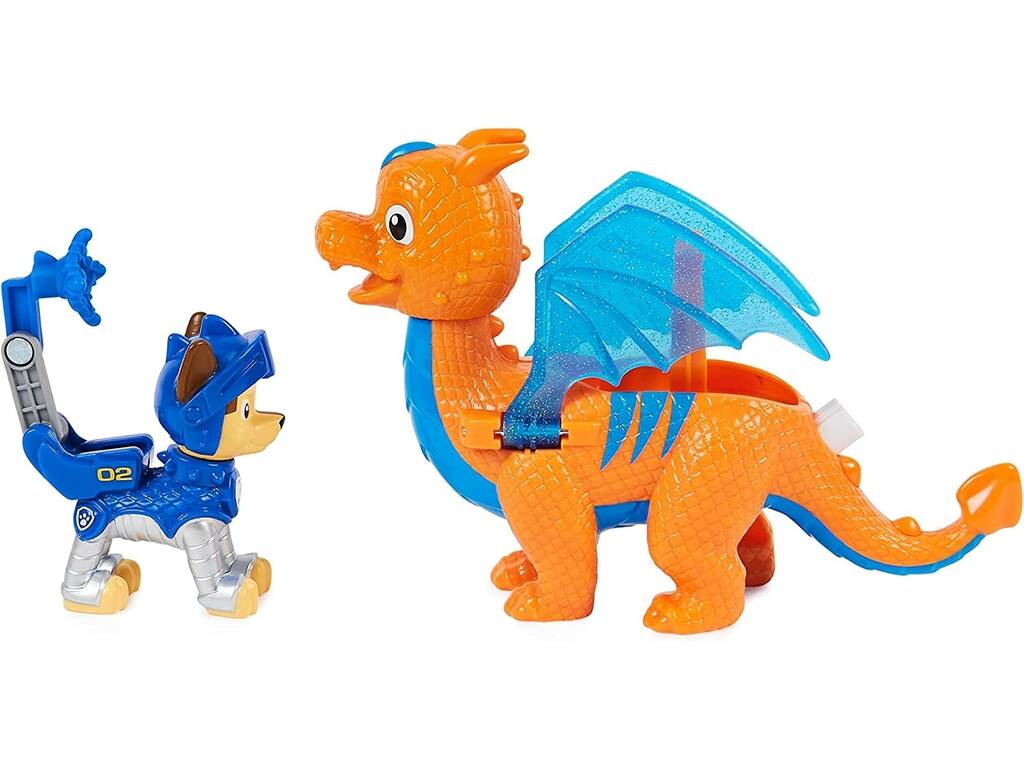 Pat Patrouille Rescue Knights Figurine Chase avec Dragon Draco Spin Master 6063592