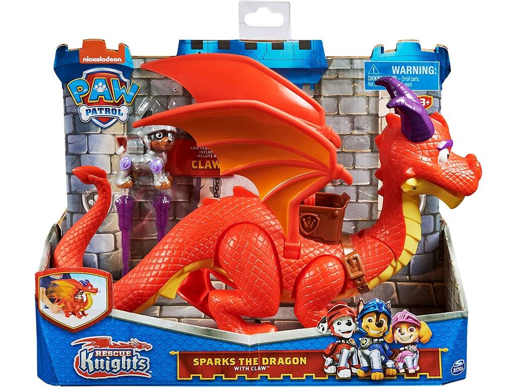 Paw Patrol Rescue Knights Sparks Le Dragon avec Griffe Spin Master 6062105