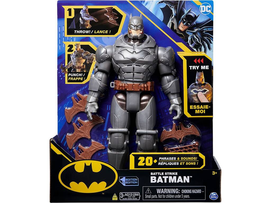Batman Figura Battle Strike Batman com Luz e Sons Spin Master 6064833