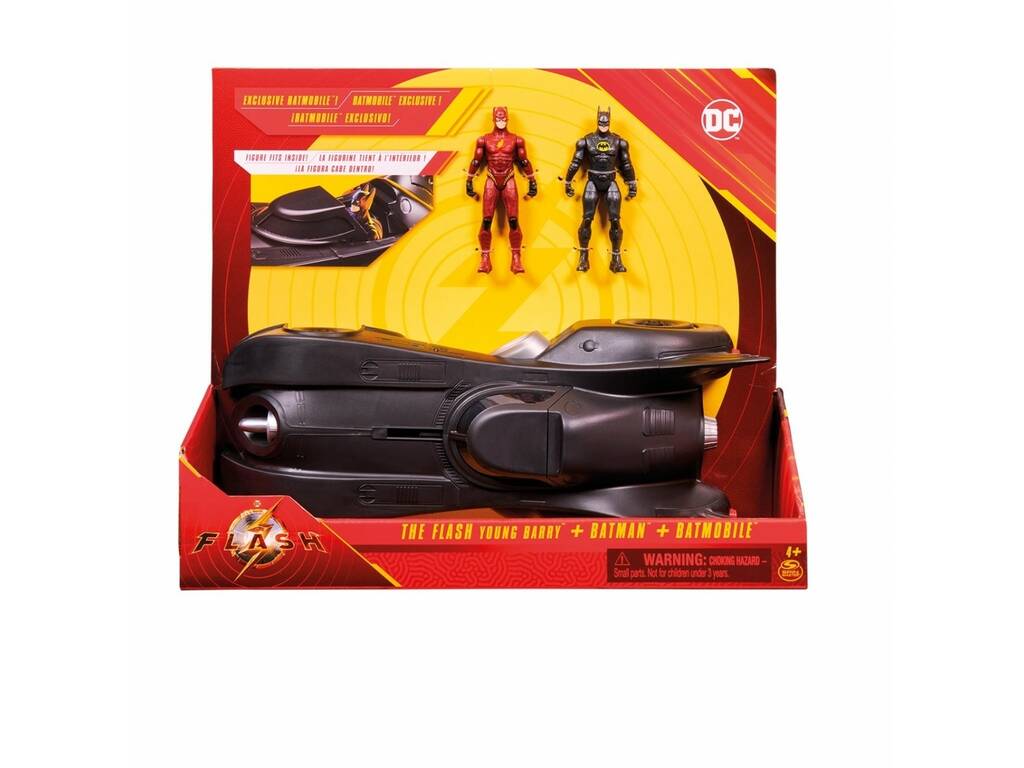  The Flash Batmobile avec Poupée de Flash et Batman 10 cm. Spin Master 6065275 