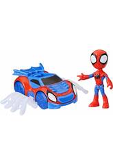 Marvel Spidey And His Amazing Friends Figura di Spidey e veicolo bolide Ragno Hasbro F7454