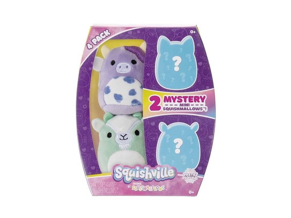 Squishmallows Squisville Pack 4 Stofftiere Toy Partner SQM0077