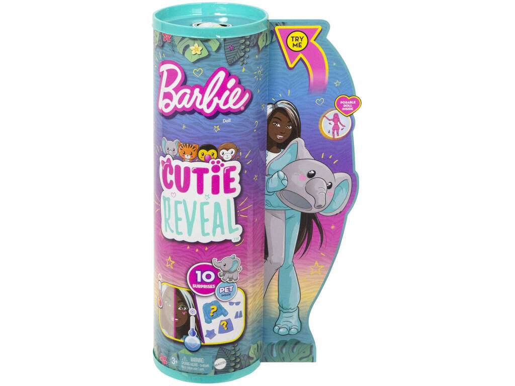 Barbie Cutie Reveal Amigos da Selva Elefante Mattel HKP98