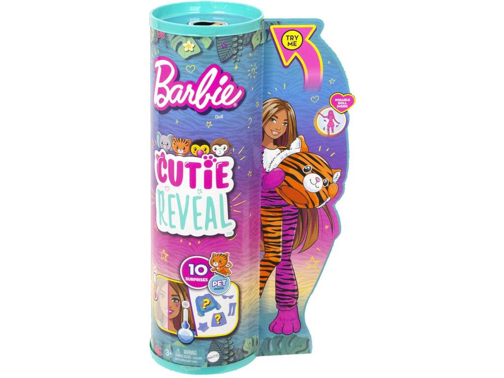 Barbie Cutie Reveal Amigos de la Jungla Tigre Mattel HKP99