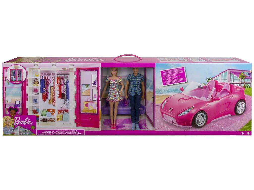 Barbie et Ken Armoire et Voiture Décapotable Mattel GVK05