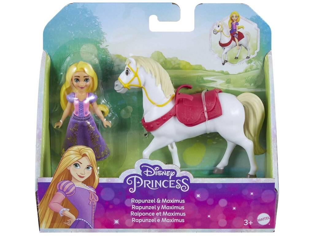 Princesas Disney Minis Rapunzel e Maximus Mattel HLW84