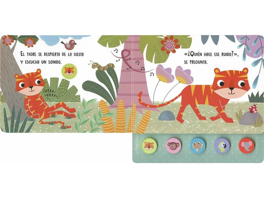 Livre cinq sons La jungle avec des boutons
