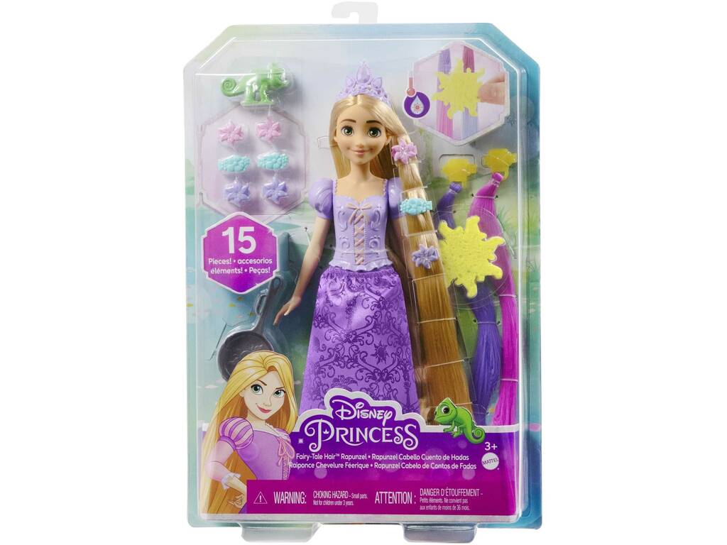 Princesas Disney Boneca Rapunzel Penteados Mágicos Mattel HLW18