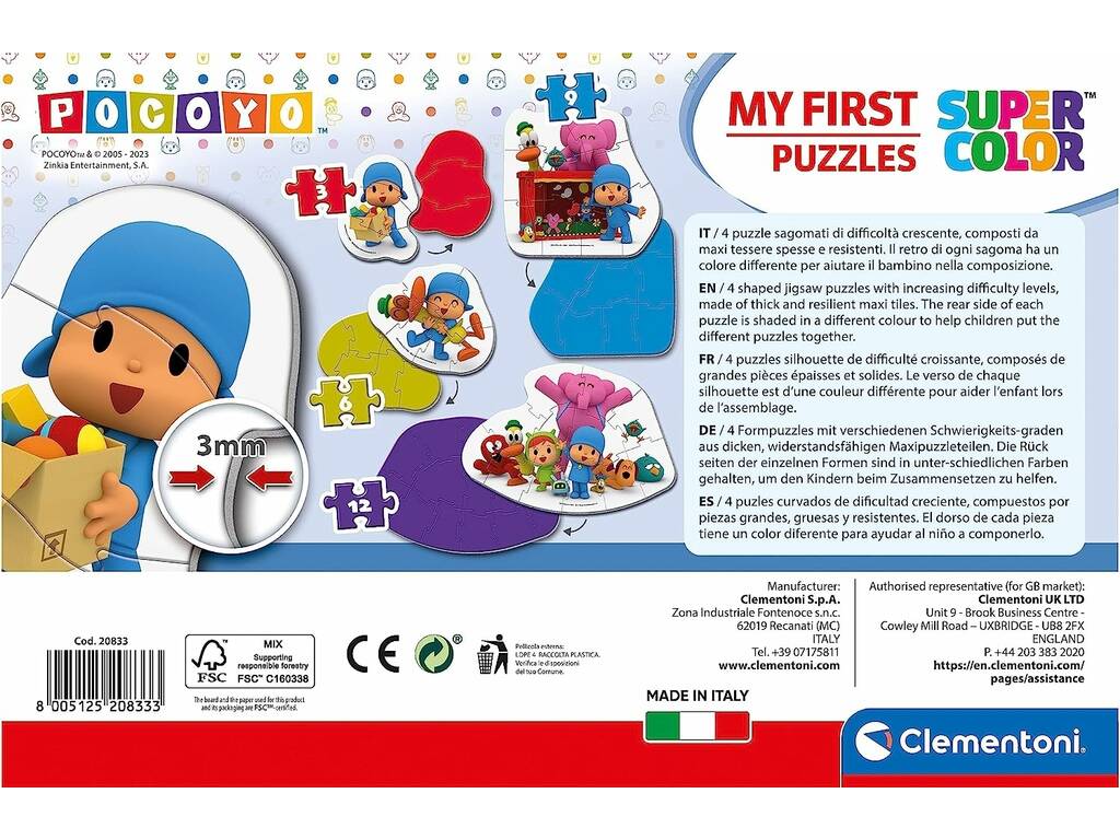 Il mio primo puzzle Pocoyo progressivo Clementoni 20833