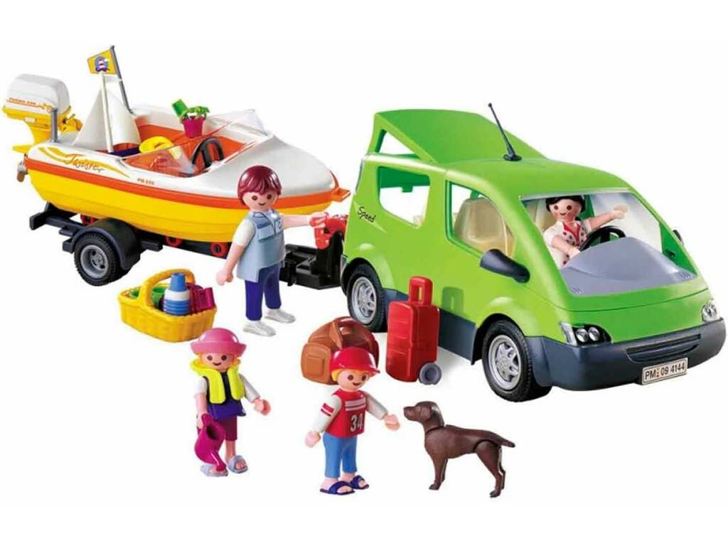 Playmobil Family Fun Carro Familiar Com Lancha de Playmobil 4144