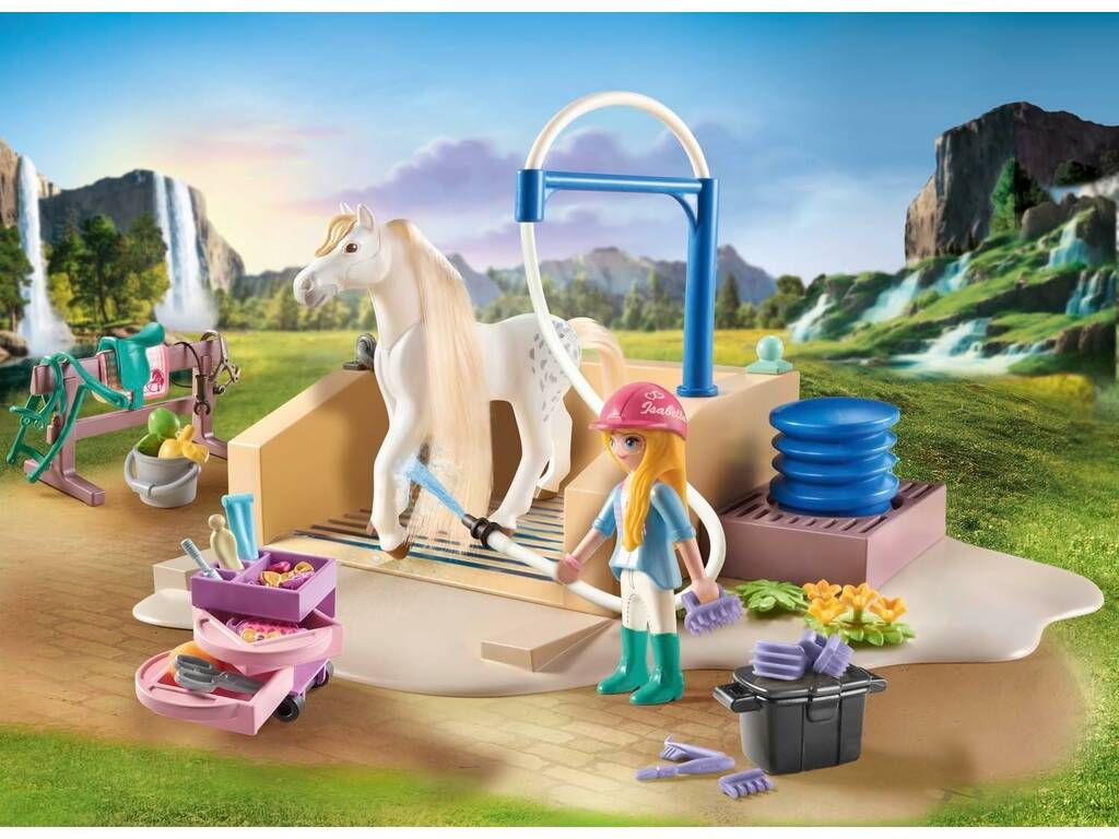 Playmobil Horses Of Waterfall Set di pulizia con Isabella e Leonessa 71354
