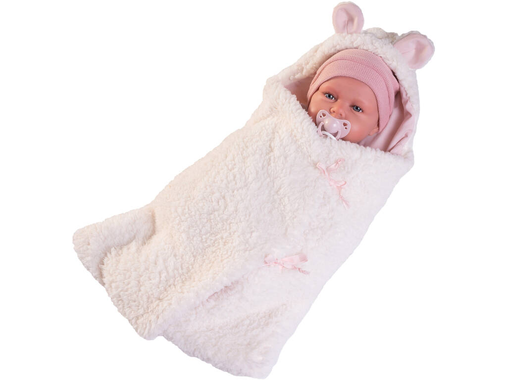 Babydoo Baby Doll Palabritas 50 cm. avec sac en peau de mouton Antonio Juan 18306