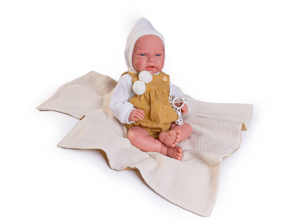 Bambola neonata Leo Senape con fasciatoio 42 cm di Antonio Juan 33345