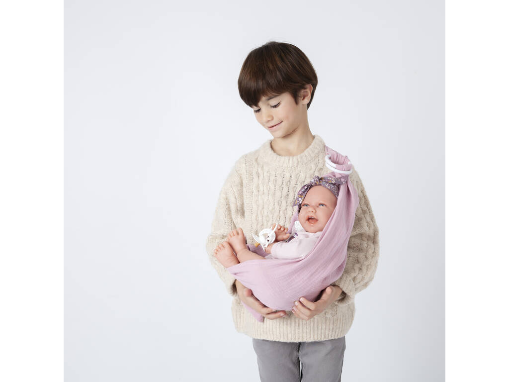 Bambola neonata Carla con fascia porta bebè 42 cm. Antonio Juan 33352