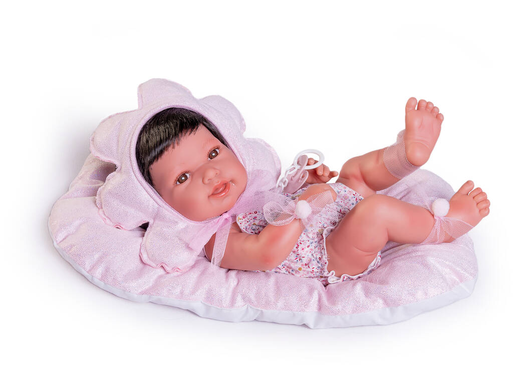 Bambola neonata Pipa Fiore con cuscino 42 cm di Antonio Juan 50397