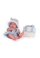 Neugeborene Puppe mit Lammfelltasche 42 cm von Antonio Juan 50398