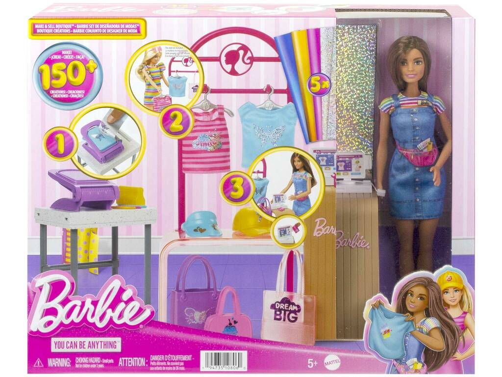 Barbie Boutique Desenha e Vende Mattel HKT78