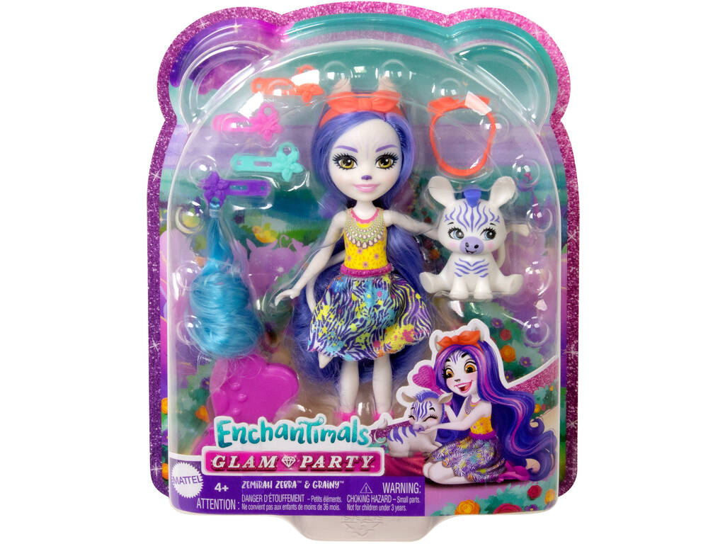 Enchantimals Bambola Glam Party Zebra di Mattel HNV28