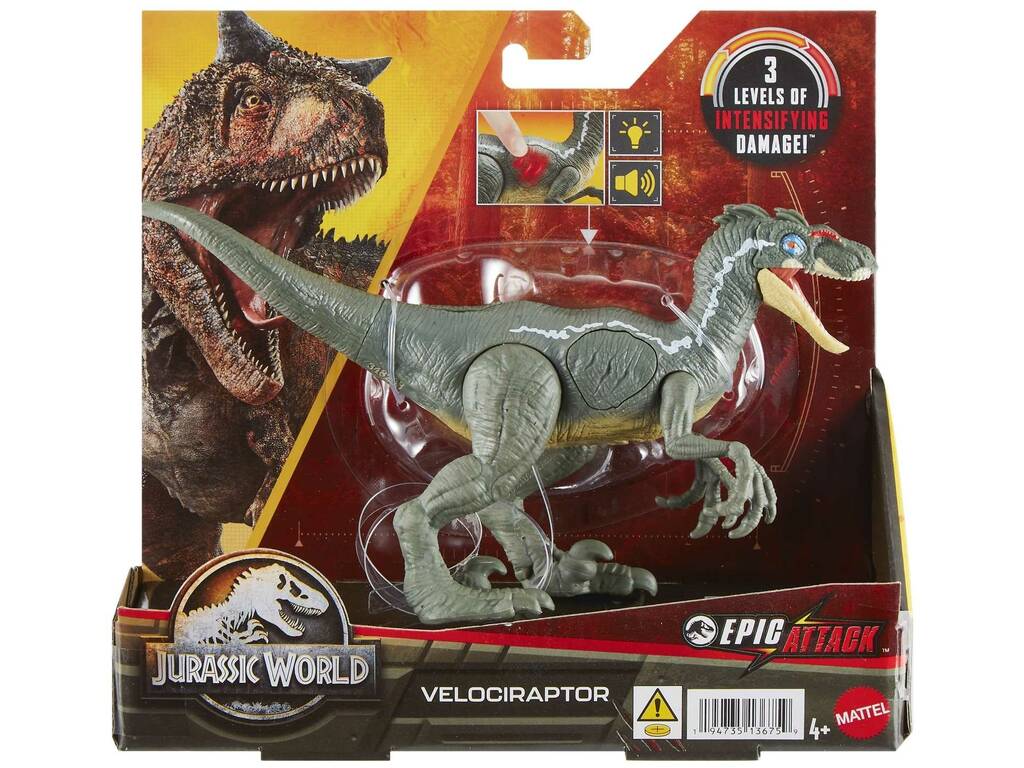 Jurassic World Epic Attack Velociraptor by Mattel HNC11