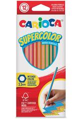 Scatola 12 matite in legno Carioca Supercolor di Carioca 43391