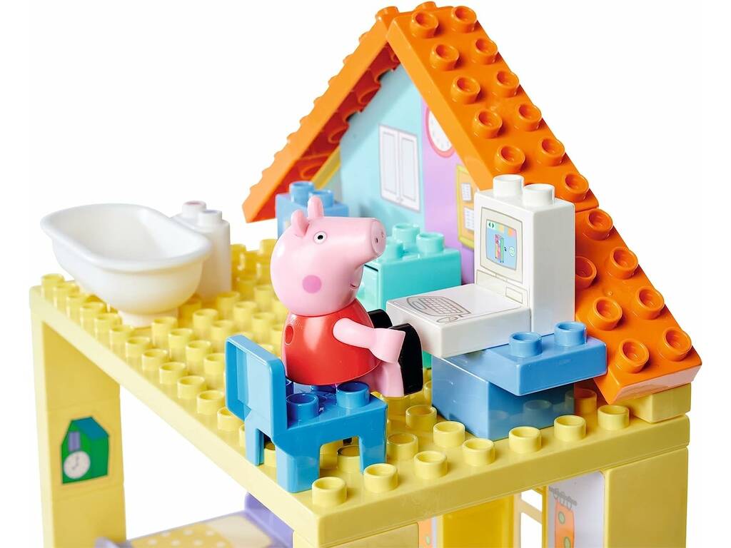 PEPPA PIG CASA DE MADERA CON 4 PERSONAJES