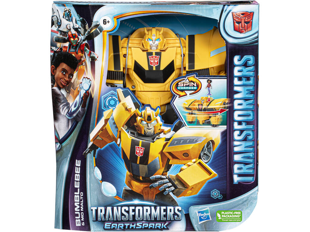 Transformers Earthspark Figur Bumblebee und Mo Malto Hasbro F7662