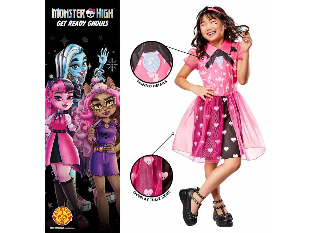 Costume bambina Monster High Draculaura Classic T-XS Rubie's 1000678-XS