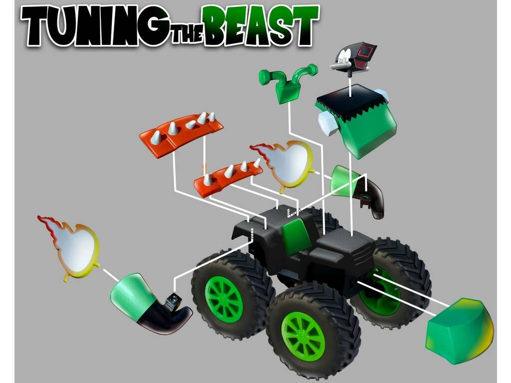 Quad Famoso Swap Riders – Giocattolo Intercambiabile Per Bambini: Sharko Squalo, Drak Drago, Scheletro E Frankie Mostro