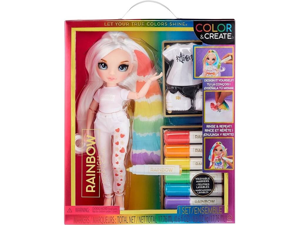 Rainbow High Color & Create Boneca Olhos Azuis MGA 594123