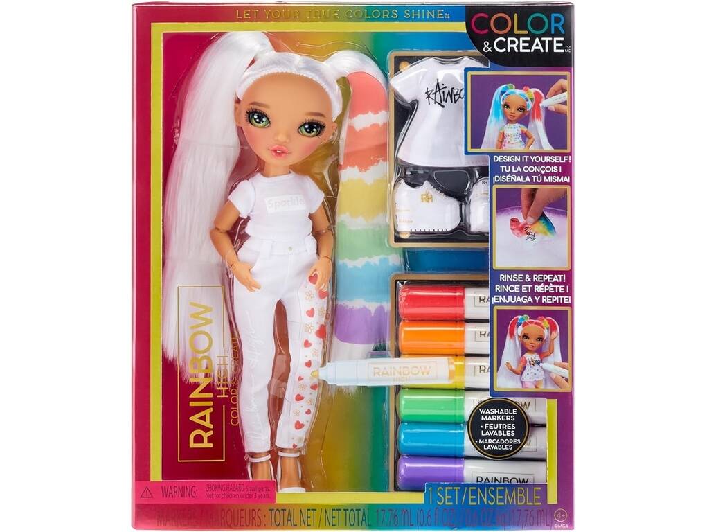 Rainbow High Color & Create Puppe Grüne Augen MGA 500407