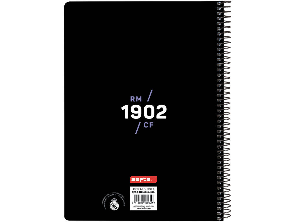 Quarter Folio Notebook Hard Cover 80 h. Real Madrid 1st Kit 22/23 Safta 512254065