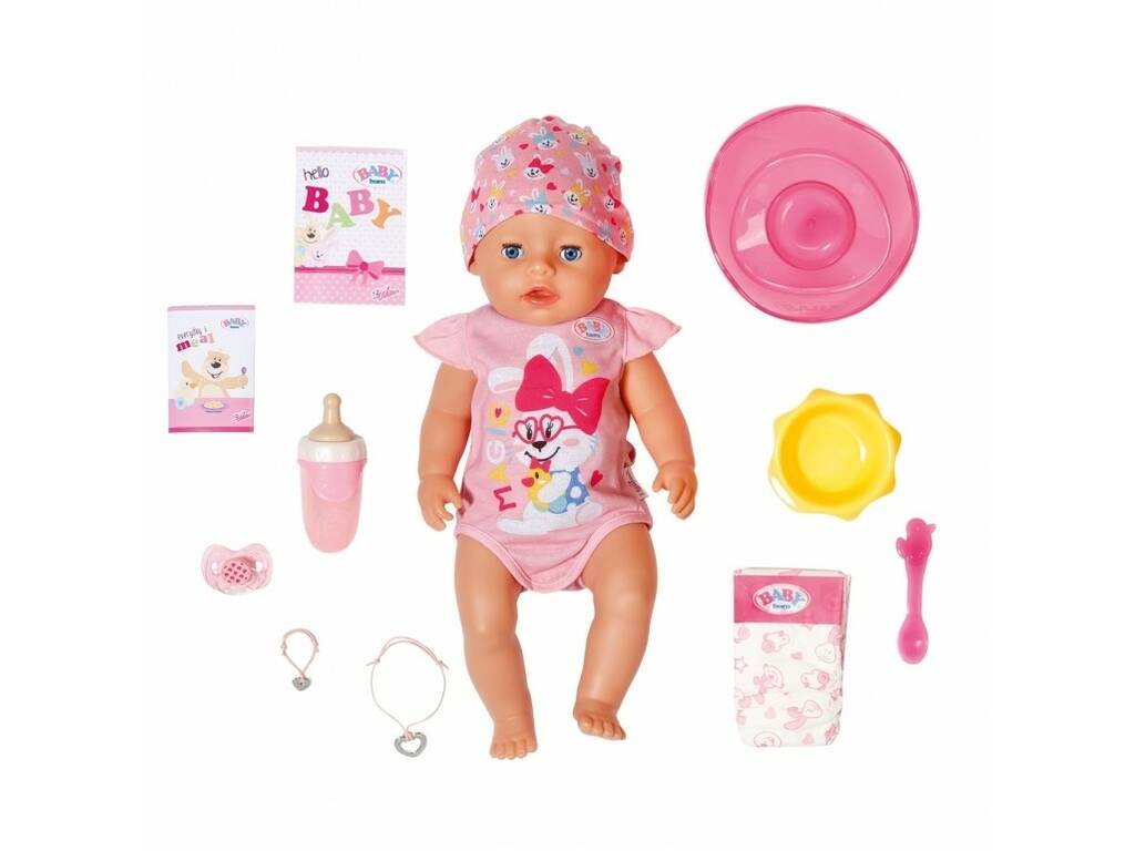 Baby Born Baby Girl Interactive Doll Pink Dress 43 cm.